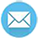 icona circolare con sfondo azzurro chiaro e busta postale